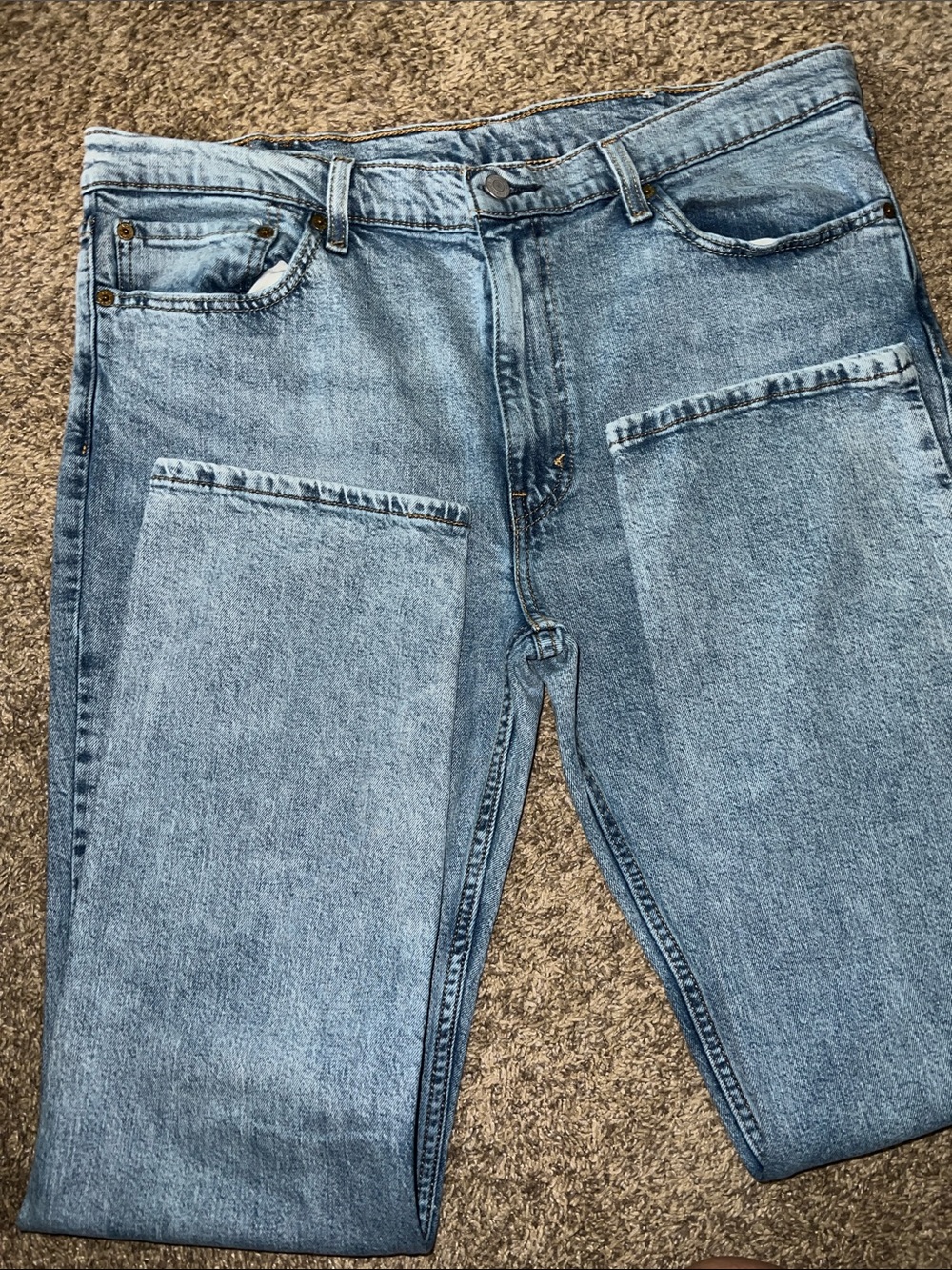 Men's Straight Light Blue Denim Jeans - Classic Casual
